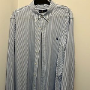 Vertical striped Polo by Ralph Lauren button down shirt. Size XXL.